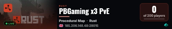 PBGaming x3 PvE live status badge