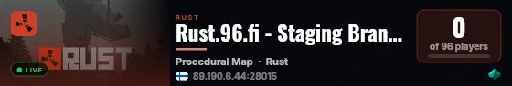 Rust.96.fi - Staging Branch live status badge