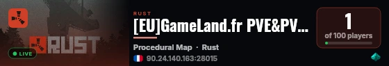 [EU]GameLand.fr PVE&PVP x1~x10/Levels|Events|Zombies|Loot+|Town live status badge