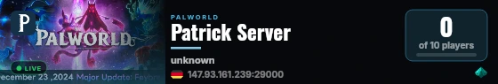 Patrick Server live status badge