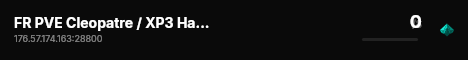 FR PVE Cleopatre / XP3 Harv2 FastEgg live status badge