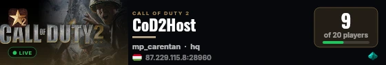 CoD2Host live status badge