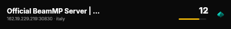 Official BeamMP Server | Italy (01) | Germany | 1 Vehicle live status badge