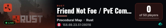 Friend Not Foe / PvE Community / North America live status badge