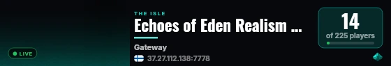 Echoes of Eden Realism Storage Voice Chat Dino AI live status badge