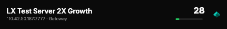 LX Test Server 2X Growth live status badge