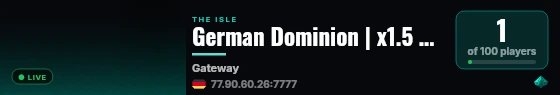 German Dominion | x1.5 Growth | HighAI | Proximity live status badge