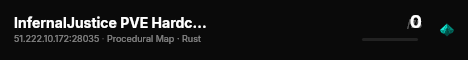 InfernalJustice PVE Hardcore Server live status badge