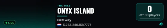 ONYX ISLAND live status badge