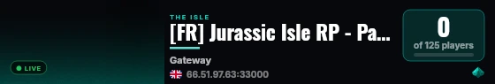 [FR] Jurassic Isle RP - Parking & X3 AI live status badge