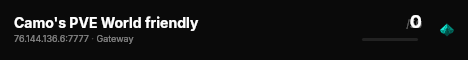 Camo's PVE World friendly live status badge