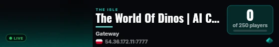 The World Of Dinos | AI CORE|STORAGE|NO RULES live status badge