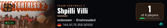 Shpilli Villi live status badge