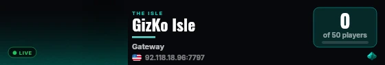 GizKo Isle live status badge