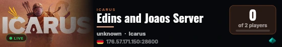 Edins and Joaos Server live status badge