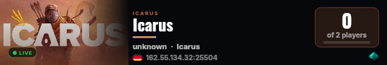 Icarus live status badge