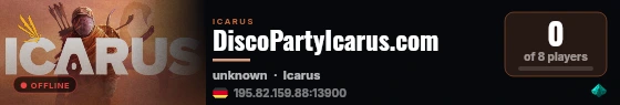 DiscoPartyIcarus.com live status badge