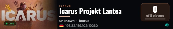Icarus Projekt Lantea live status badge