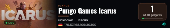 Pungo Games Icarus live status badge