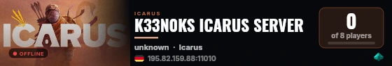 K33N0KS ICARUS SERVER live status badge