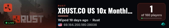 XRUST.CO US 10x Monthly Solo/Duo - Skins - Pvp - ORP live status badge