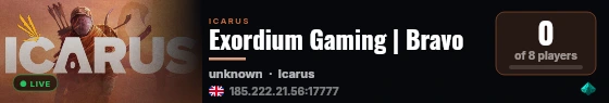 Exordium Gaming | Bravo live status badge
