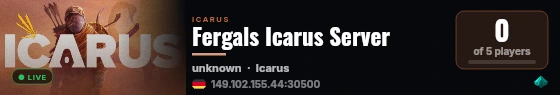 Fergals Icarus Server live status badge