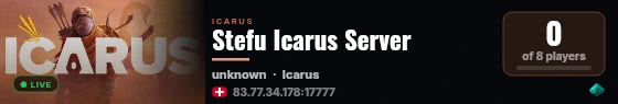 Stefu Icarus Server live status badge