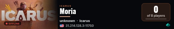 Moria live status badge