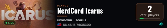 NerdCord Icarus live status badge