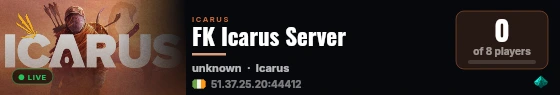 FK Icarus Server live status badge