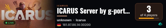 ICARUS Server by g-portal.com live status badge