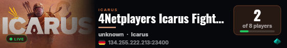 4Netplayers Icarus Fighters Server live status badge