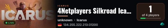 4Netplayers Silkroad Icarus Server live status badge