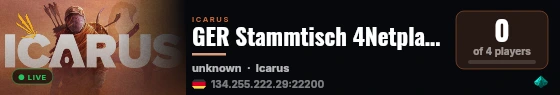GER Stammtisch 4Netplayers Icarus Server live status badge