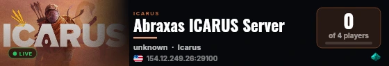 Abraxas ICARUS Server live status badge