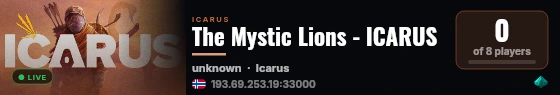 The Mystic Lions - ICARUS live status badge
