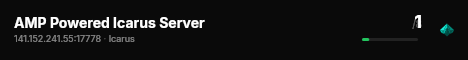 AMP Powered Icarus Server live status badge