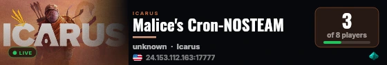 Malice's Cron-NOSTEAM live status badge