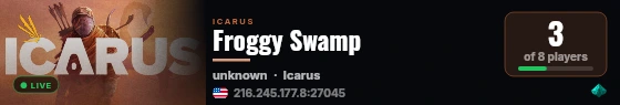 Froggy Swamp live status badge