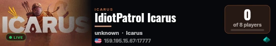 IdiotPatrol Icarus live status badge