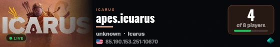 apes.icuarus live status badge