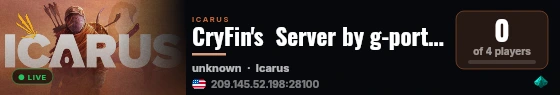 CryFin's  Server by g-portal.com live status badge
