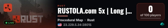 RUSTOLA.com 5x | Long | PVP | NPC Events | Kits live status badge