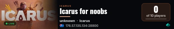 Icarus for noobs live status badge