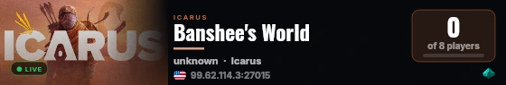 Banshee's World live status badge