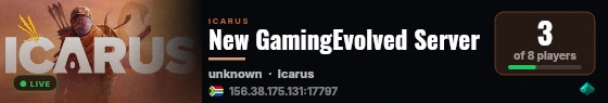 New GamingEvolved Server live status badge