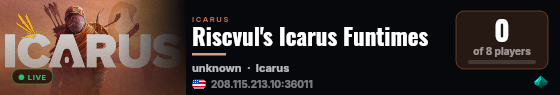 Riscvul's Icarus Funtimes live status badge