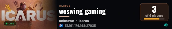 weswing gaming live status badge