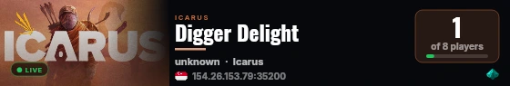 Digger Delight live status badge